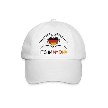 Es liegt in meiner DNA Deutschland - Baseballkappe - Weiß/Weiß - Vorne