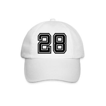 28 - Baseballkappe - Weiß/Weiß - Vorne