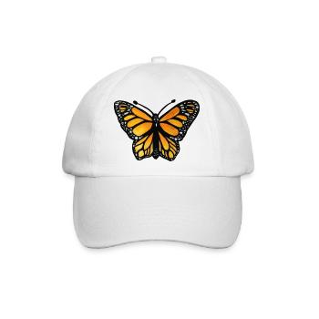 Monarch-Sonnenuntergangsschmetterling - Baseballkappe - Weiß/Weiß - Vorne