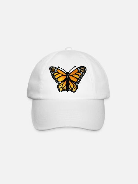 Monarch-Sonnenuntergangsschmetterling - Baseballkappe - Weiß/Weiß