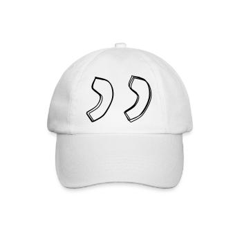 Anführungszeichen handgezeichnet - Baseballkappe - Weiß/Weiß - Vorne