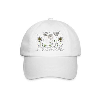 Blumen - Baseballkappe - Weiß/Weiß - Vorne