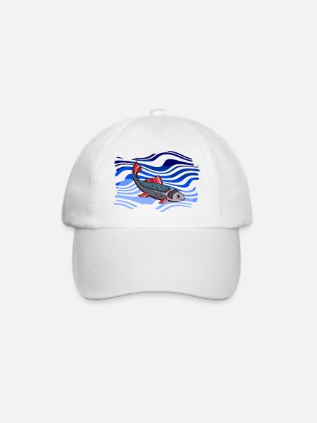 Fisch - Baseballkappe - Weiß/Weiß
