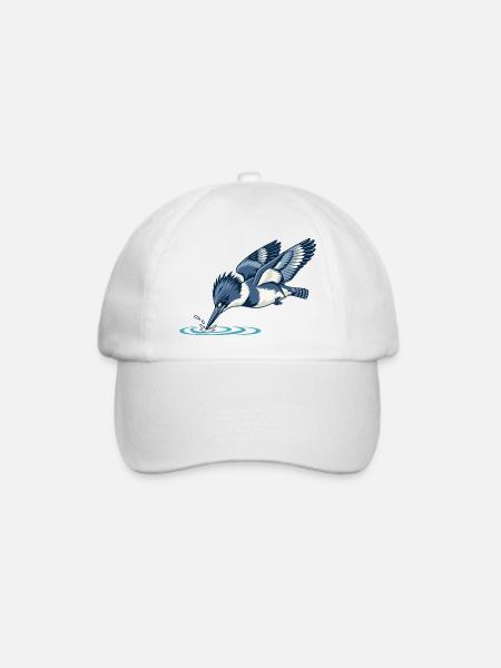 Gürtel-Eisvögeltauchen - Baseballkappe - Weiß/Weiß