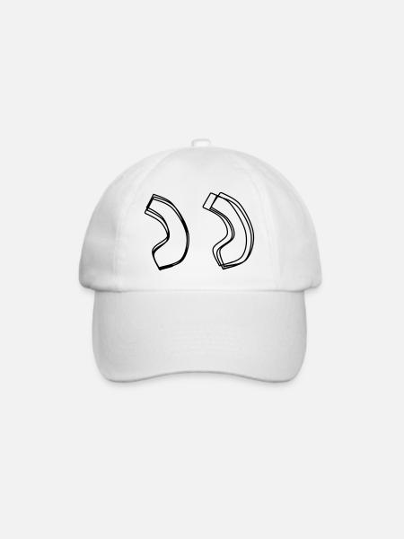 Anführungszeichen oben handgezeichnet - Baseballkappe - Weiß/Weiß