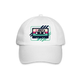 Lustiges 80er-Jahre-Kassetten-Retro-Mixtape 90er-Throwback - Baseballkappe - Weiß/Weiß - Vorne