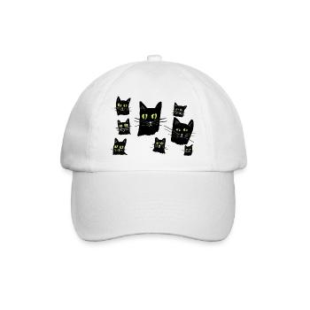Mitternachts-Katzenaugen-Muster - Baseballkappe - Weiß/Weiß - Vorne