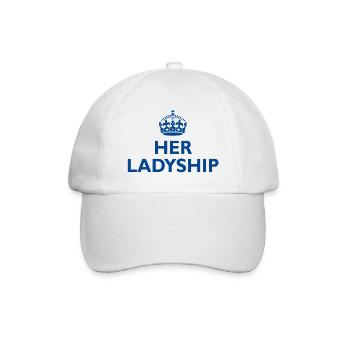 Ihre Ladyship – ein Design für elegante Damen - Baseballkappe - Weiß/Weiß - Vorne