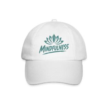 Mindfulness Achtsamkeit Lotusblumen Meditation - Baseballkappe - Weiß/Weiß - Vorne