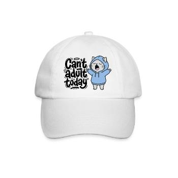 Can't adult today - Katze im Hoodie - Baseballkappe - Weiß/Weiß - Vorne