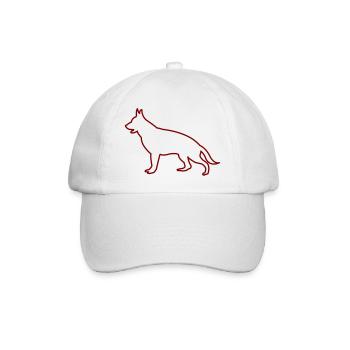 Hund Silhouette - Baseballkappe - Weiß/Weiß - Vorne