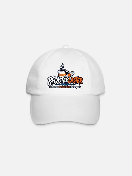PflasterLaster Kaffee Motiv - Baseballkappe - Weiß/Weiß