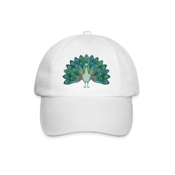 Pfau - Baseballkappe - Weiß/Weiß - Vorne
