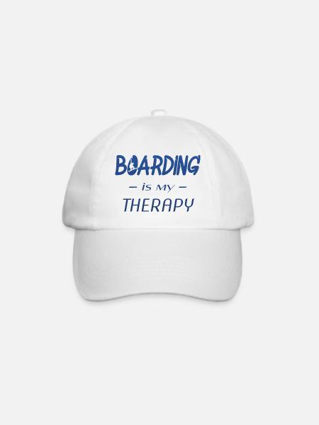 Boarding is My Therapy - Baseballkappe - Weiß/Weiß