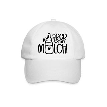 Babymilch Erstmal Milch Babysprüche Lustig  - Baseballkappe - Weiß/Weiß - Vorne