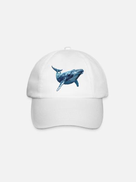 Buckelwal - Baseballkappe - Weiß/Weiß
