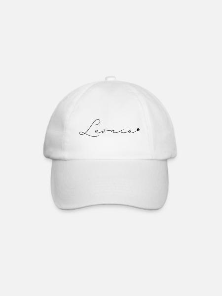 Name Leonie - Baseballkappe - Weiß/Weiß