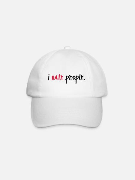 I hate People - Baseballkappe - Weiß/Weiß