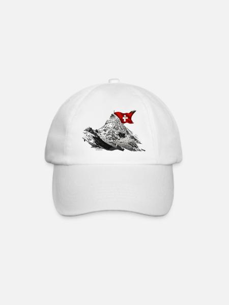 Berg Matterhorn Andenken Souvenier kaufen - Baseballkappe - Weiß/Weiß