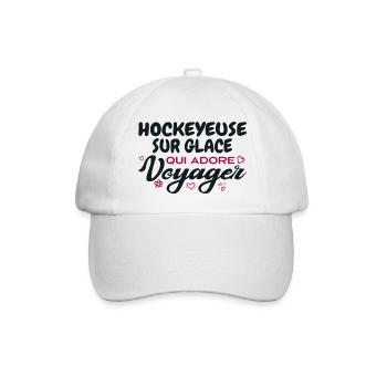 Leidenschaftlicher Weltenbummler und Eishockeyspieler - Baseballkappe - Weiß/Weiß - Vorne