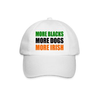 more blacks more dogs more irish - Baseballkappe - Weiß/Weiß - Vorne