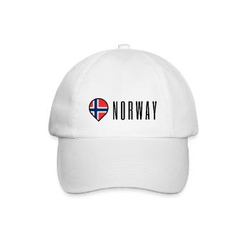 Genau Norwegen - Baseballkappe - Weiß/Weiß - Vorne