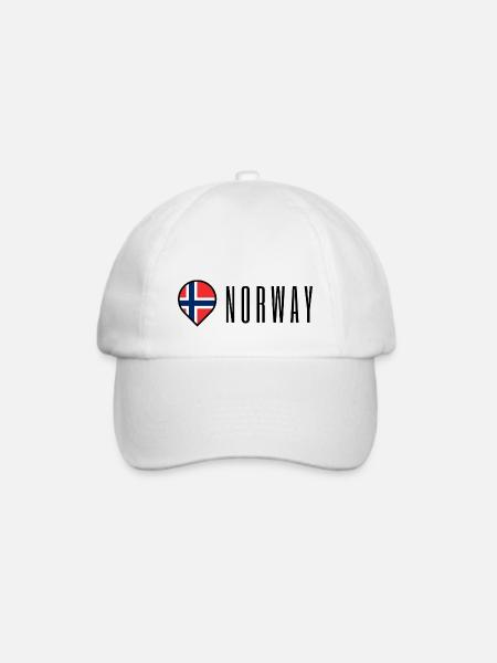 Genau Norwegen - Baseballkappe - Weiß/Weiß