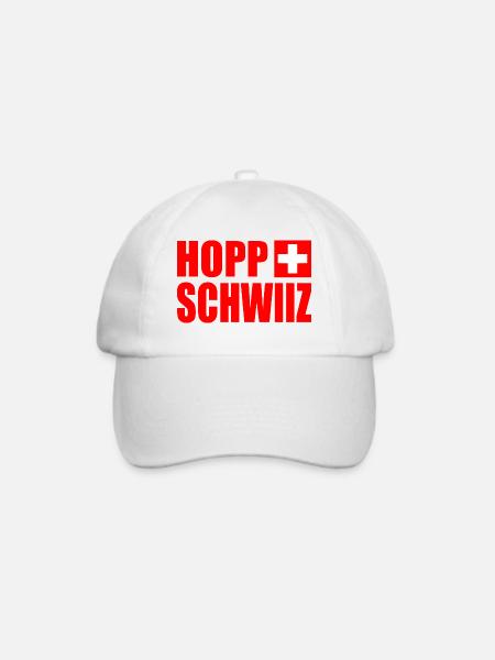 hopp schwiiz - Baseballkappe - Weiß/Weiß
