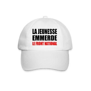 Scheiß auf die Front National - Baseballkappe - Weiß/Weiß - Vorne