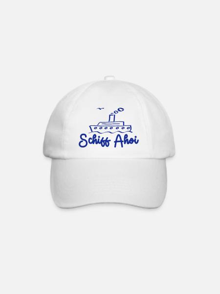 Schiff Ahoi - Baseballkappe - Weiß/Weiß