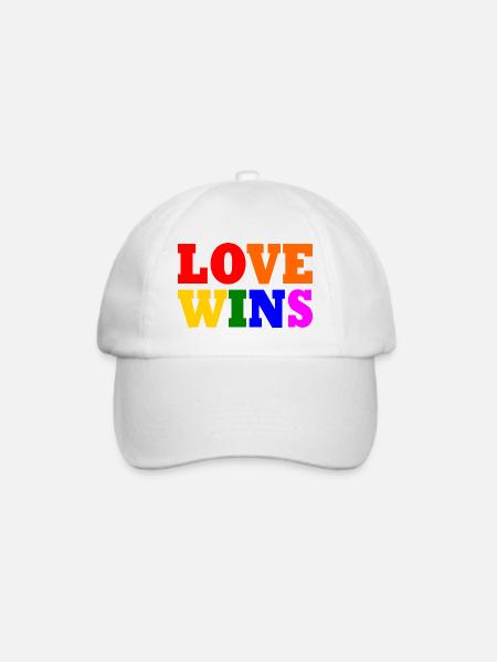 Love wins - Baseballkappe - Weiß/Weiß