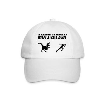 Motivation Sport Laufen Laufhumor Dino - Baseballkappe - Weiß/Weiß - Vorne