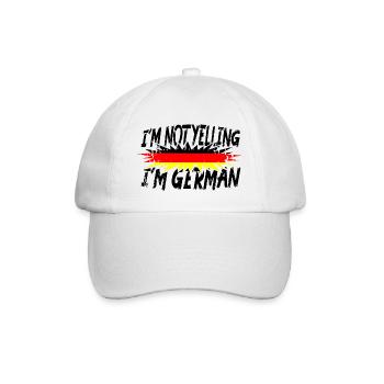 I´m not yelling I´m German - Baseballkappe - Weiß/Weiß - Vorne