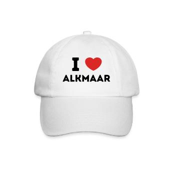 Ich liebe Alkmaar, Niederlande - Baseballkappe - Weiß/Weiß - Vorne
