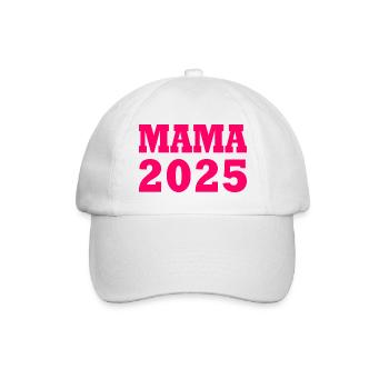 Mama 2025 - Baseballkappe - Weiß/Weiß - Vorne