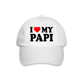 I love my papi - Baseballkappe - Weiß/Weiß - Vorne
