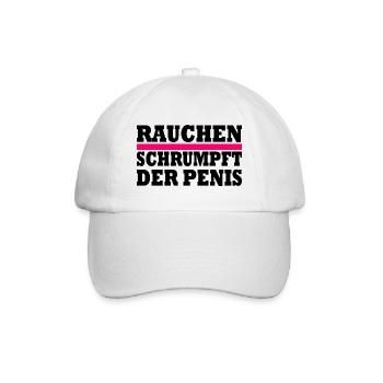 rauchen schrumpft der penis - Baseballkappe - Weiß/Weiß - Vorne