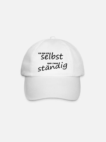 Ich bin ich selbst - ständig! (schwarzes Design) - Baseballkappe - Weiß/Weiß