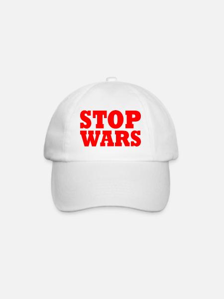 Stop wars - Baseballkappe - Weiß/Weiß