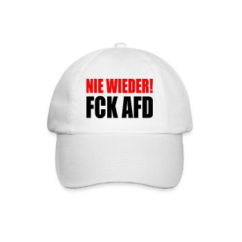 Nie wieder fuck afd - Baseballkappe - Weiß/Weiß - Vorne