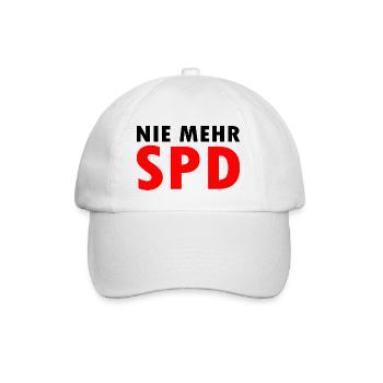 Nie mehr spd - Baseballkappe - Weiß/Weiß - Vorne