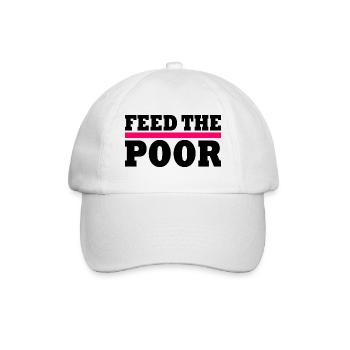 Feed the poor - Baseballkappe - Weiß/Weiß - Vorne