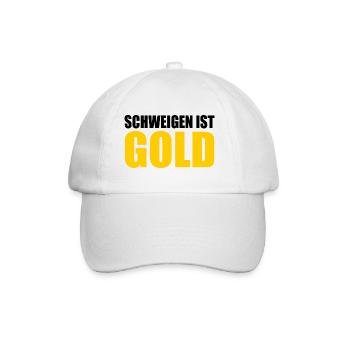 schweigen ist gold - Baseballkappe - Weiß/Weiß - Vorne