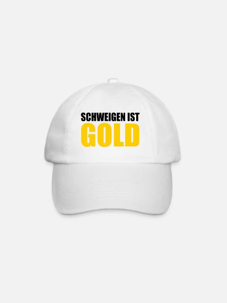 schweigen ist gold - Baseballkappe - Weiß/Weiß
