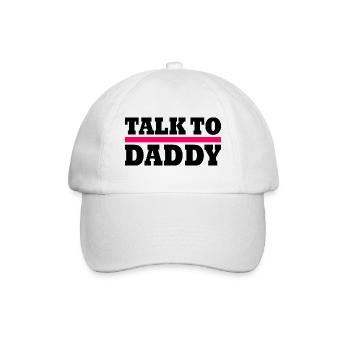 Talk to daddy - Baseballkappe - Weiß/Weiß - Vorne