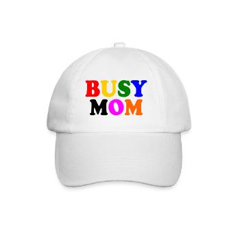 Busy mom - Baseballkappe - Weiß/Weiß - Vorne