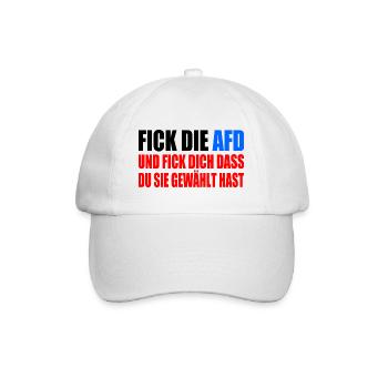 FCK AFD - Gegen Rechts - fuck afd - Baseballkappe - Weiß/Weiß - Vorne