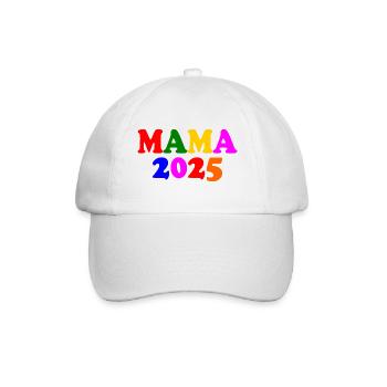 Mama 2025 - Baseballkappe - Weiß/Weiß - Vorne
