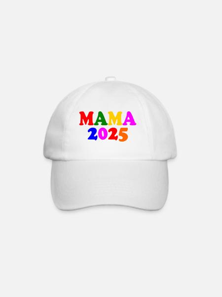 Mama 2025 - Baseballkappe - Weiß/Weiß