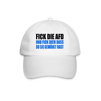 fick die afd - Baseballkappe - Weiß/Weiß - Vorne